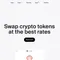 1inch website home page with the headline Swap crypto tokens at the best rates and a Swap crypto button