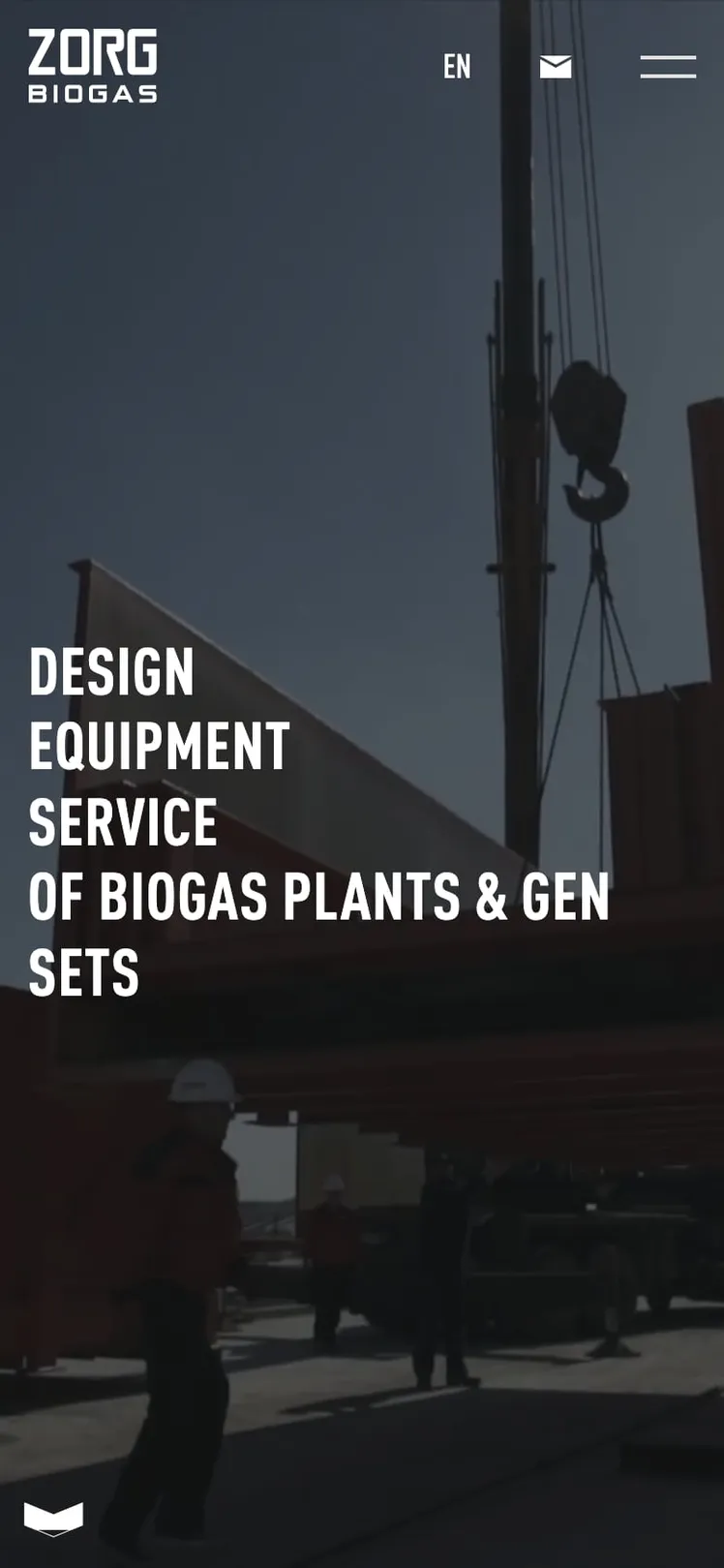 Zorg Biogas home page on a phone